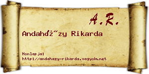 Andaházy Rikarda névjegykártya